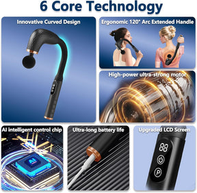 Upgraded extended handle back massager