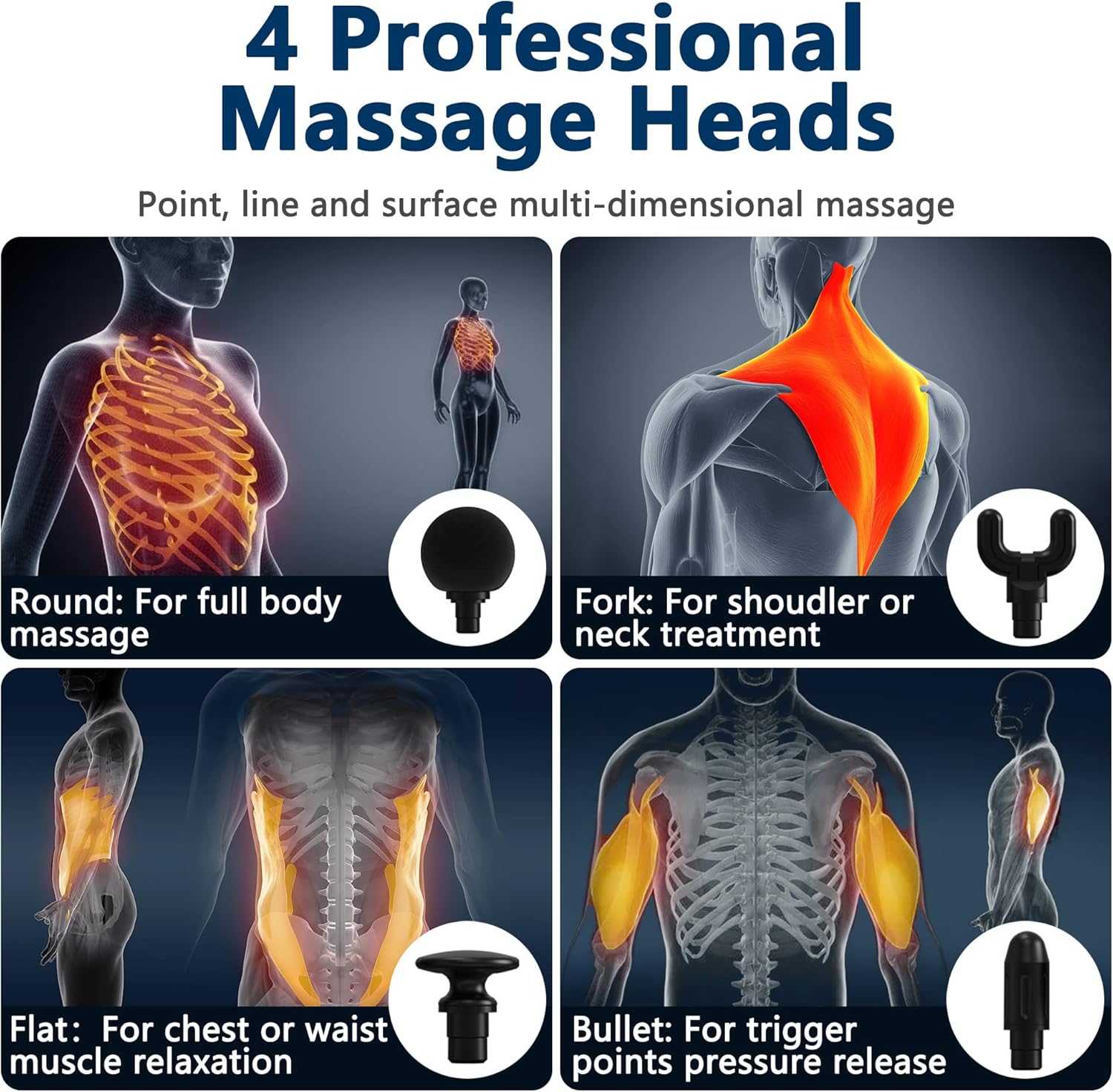 Upgraded extended handle back massager